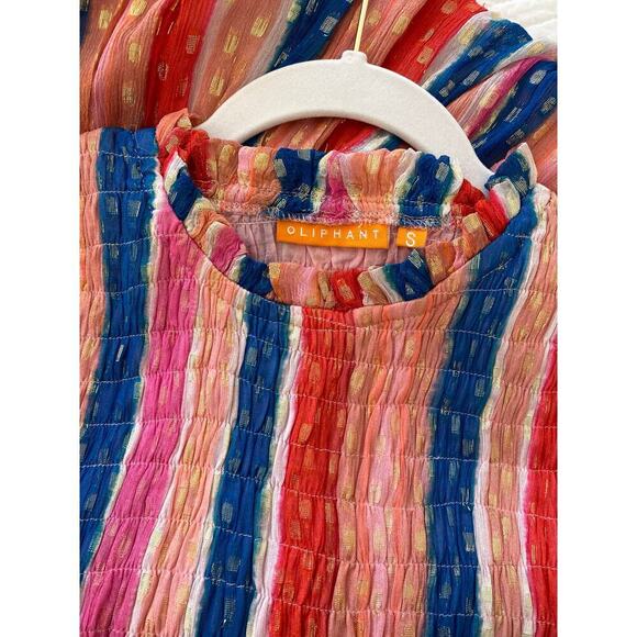 Oliphant Smocked Sleeveless Smocked Ruffle Neck Maxi Dress Tuckernuck Small - Picture 6 of 6